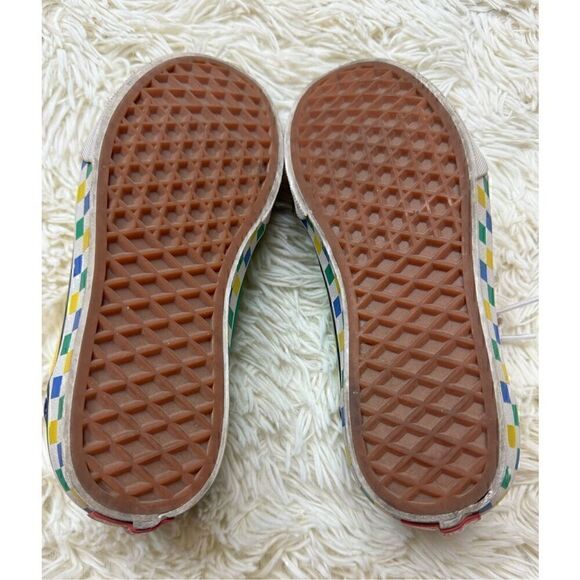 Boys Blue, Green & Yellow Checkered Vans Size 2 - Picture 9 of 9